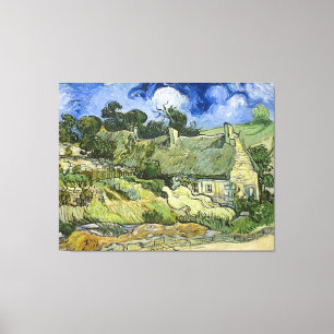 Van Gogh's Thatched Hütten in Cordeville (1890) Leinwanddruck