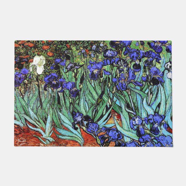 Van Goghs The Irises Blumen-Blumenfußmatte Fußmatte (Vorderseite)