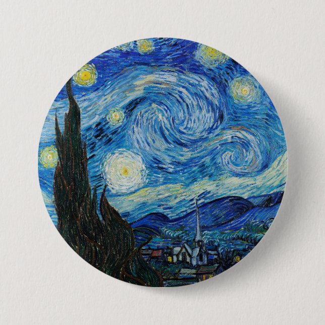 Van Gogh's The Starry Night Button (Vorderseite)