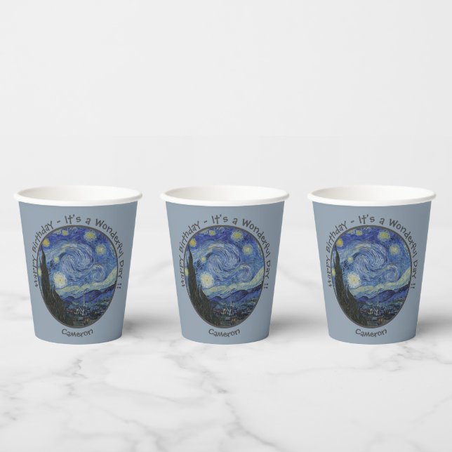 van Gogh's The Starry Night Party Items Collection Pappbecher (Multi)