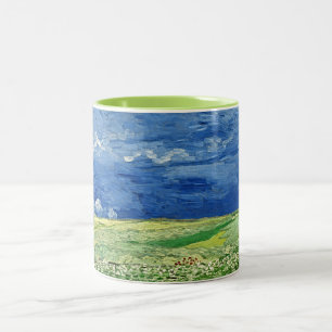 Van Gogh's Wheatfield unter Thunderclouds Zweifarbige Tasse