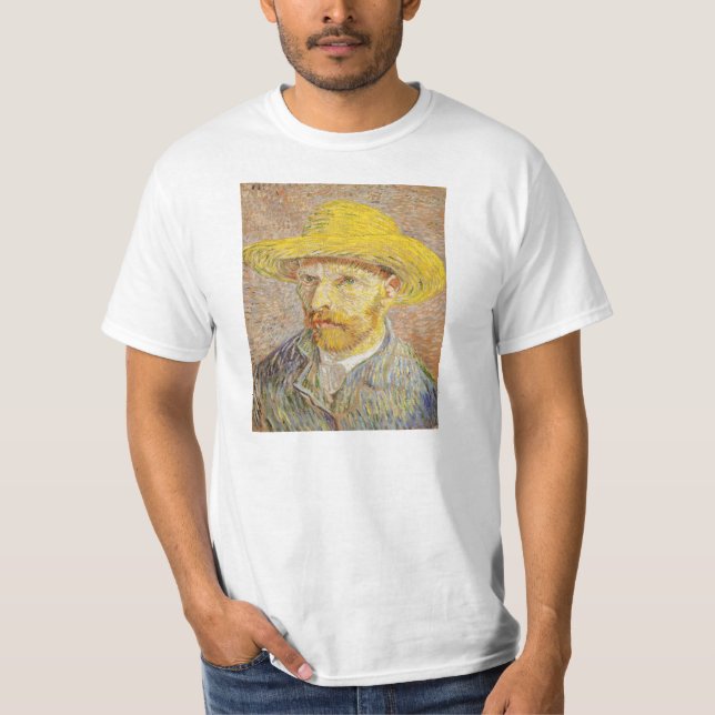 Van- Goghselbstporträt mit Strohhut-T - Shirt (Vorderseite)