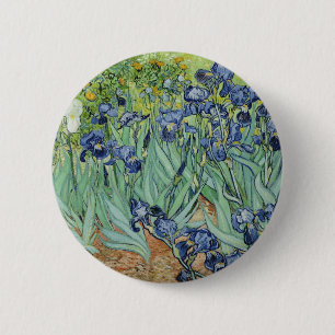 Van- GoghStillleben: Vase mit Iris Button