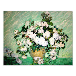 Van- Goghvase mit rosa Rosen-Druck Fotodruck