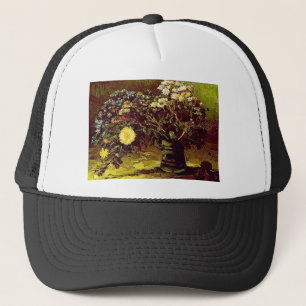 Van- Goghvasen-Blüten-Blumen-Vintage Malerei Truckerkappe