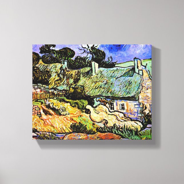 Van Golgh - Häuser mit Strohdächern Cordeville Leinwanddruck (Vorderseite)