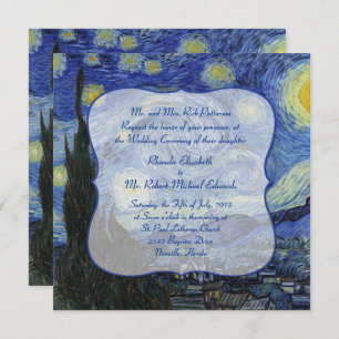 Van Gough Starry Night Hochzeit Einladung
