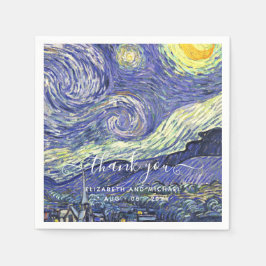 Van Gough Starry Night Vielen Dank für Ihre Hochze Serviette