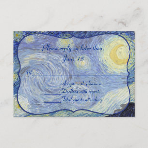 Van Gough Starry Night Wedding Response Card RSVP Karte
