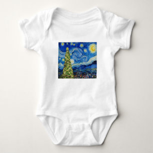 Van Gough Starry Night - Weihnachtsbaum Baby Strampler