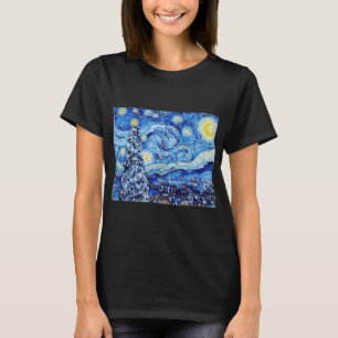 Van Gough Starry Night - White Christmas T - Shirt