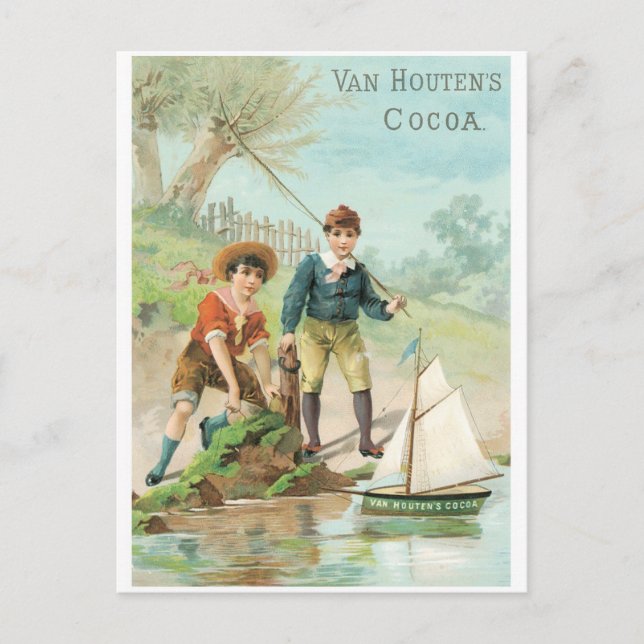 Van Houtens Cocoa Postkarte (Vorderseite)