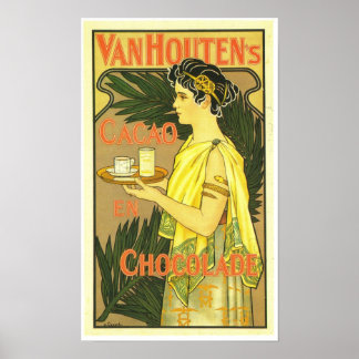 Van Houtens Kakao en Chocolade 1899 Poster