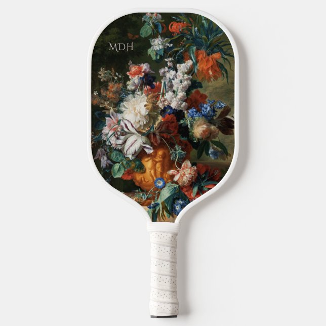 Van Huysum's Bouquet von Blume, kundenspezifische  Pickleball Schläger (Vorderseite)