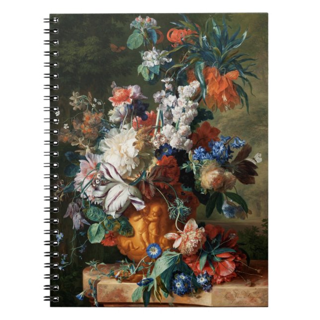 Van Huysum's Bouquet von Blume Notebook Notizblock (Vorderseite)