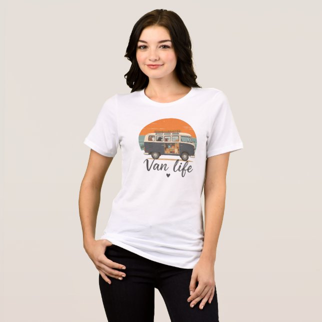 Van Life Abenteuer PawsT-Shirt Tri-Blend Shirt (Vorderseite voll)