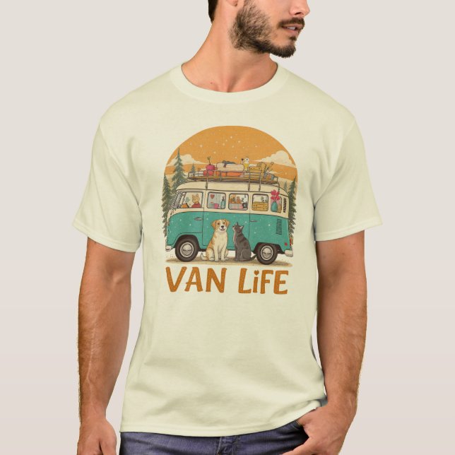 Van Life Adventure Paws T-Shirt (Vorderseite)