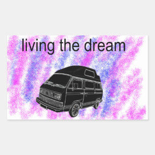 Van Life Camper van Rechteckiger Aufkleber