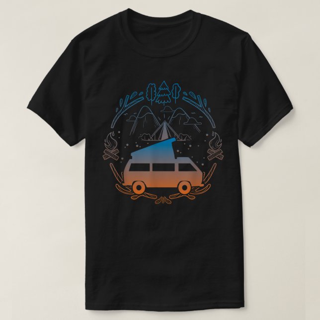 Van Life Design - Vanagon Van Bus Dipper Campfire T-Shirt (Design vorne)