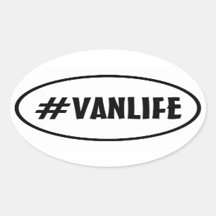 VAN LIFE Nomad Adventure Travel Camping Lifestyle Ovaler Aufkleber