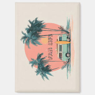 Van Life – Retro-Strand-Camper-Art Magnet