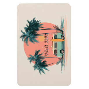 Van Life – Retro-Strand-Camper-Art Magnet