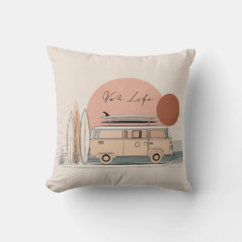 Van Life Surf Van – Retro Beach Camper Aesthetic Kissen
