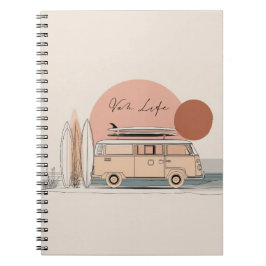 Van Life Surf Van – Retro Beach Camper Aesthetic Notizblock