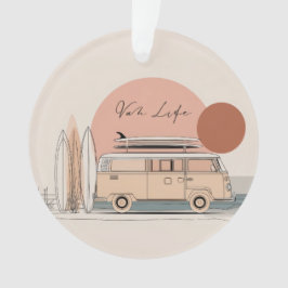 Van Life Surf Van – Retro Beach Camper Aesthetic Ornament
