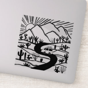 VAN LIFE Wüstenberg Entdeckungsreise zum Sonnenauf Aufkleber