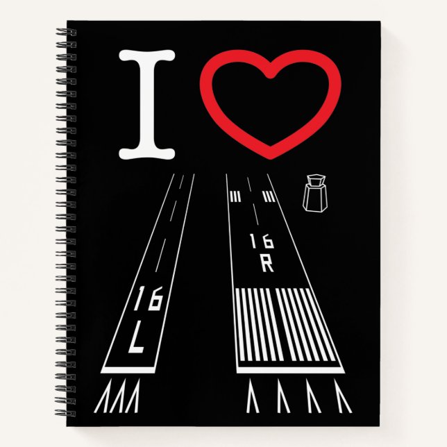 Van Nuys Airport Runways 16L-16R / 34L - 34R Notizbuch (Vorderseite)