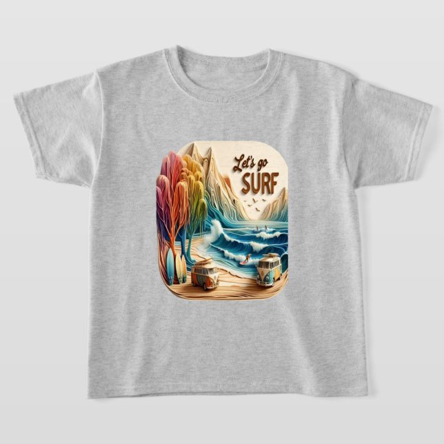 Van Parking mit Surfbrettern an der Sandstrasse T-Shirt (Ablage )