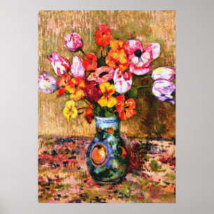 Van Rysselberghe - Tulpen und Kapuzinerkresse Poster