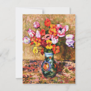 Van Rysselberghe - Tulpen und Kapuzinerkresse Postkarte