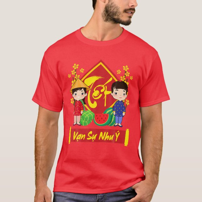 Van Su Nhu Y | Vietnamesisch Neujahr Rote Kinder A T-Shirt (Vorderseite)