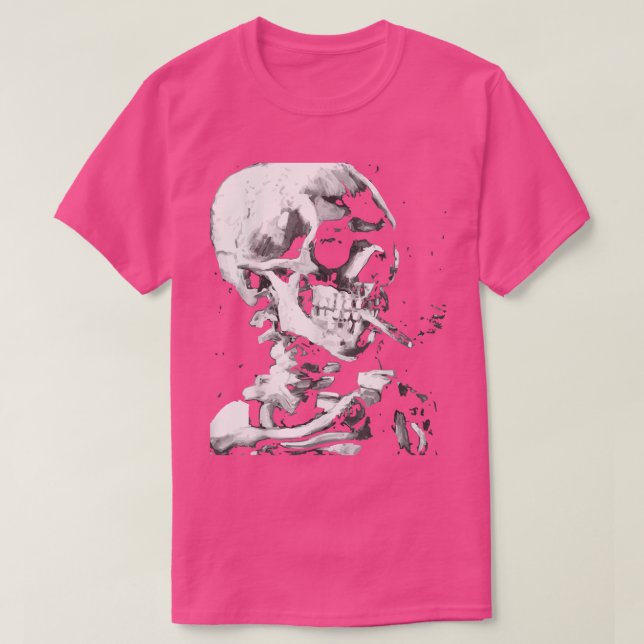 Van Vincent Human Head mit Zigarette Gogh Skeleto T-Shirt (Design vorne)