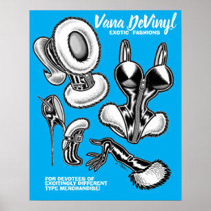 Vana DeVinyl™/Exotische Mode/Blaues Poster