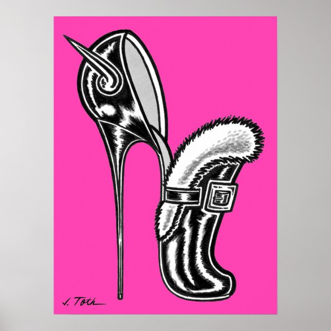 Vana DeVinyl™/Fun-Fur besetzt, Stöckelabsatz Poster (Vorne)