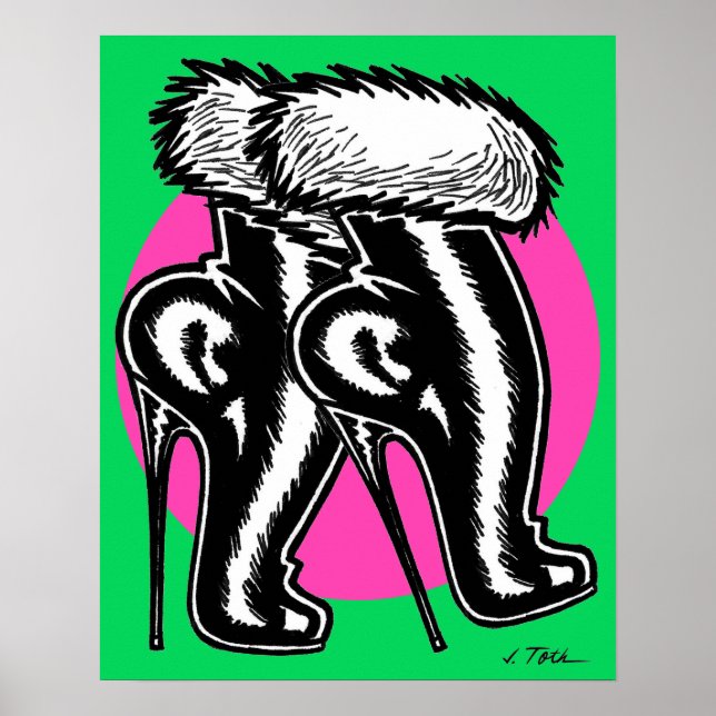Vana DeVinyl™/Fun-Fur, High-Heeled Boots Poster (Vorne)