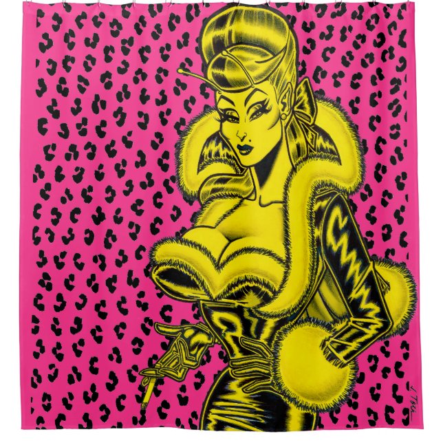 Vana DeVinyl™/Leopard Print Shower Curtain Duschvorhang (Vorderseite)