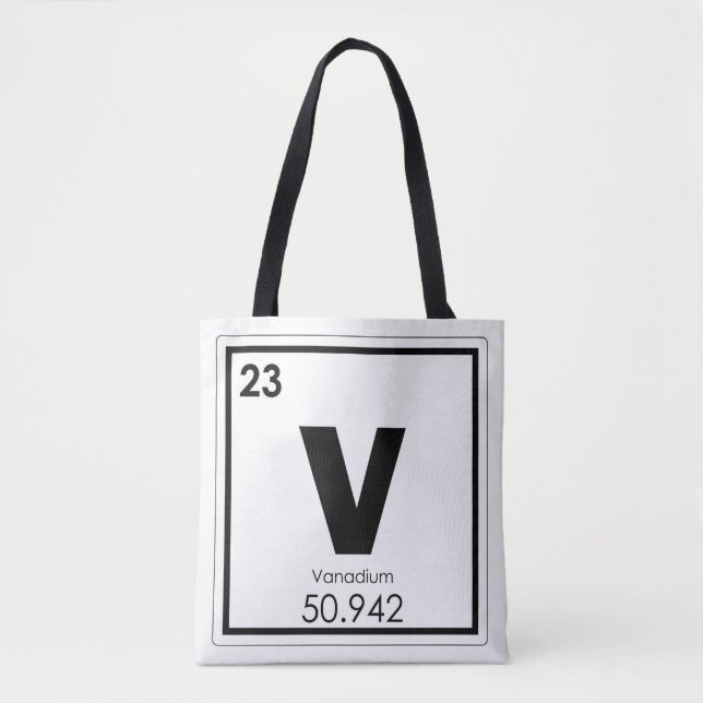 Vanadium Chemielementsymbol-chemische Formel (Vorderseite)