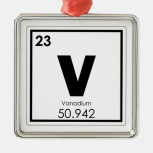 Vanadium Chemielementsymbol-chemische Formel Ornament Aus Metall