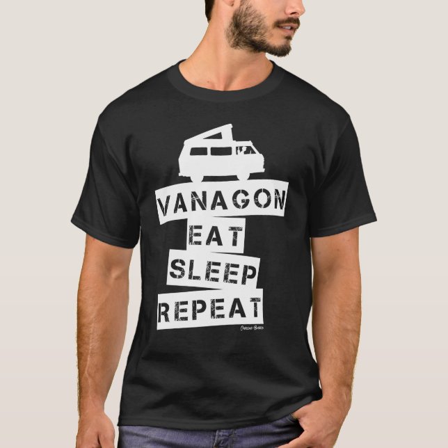 Vanagon Camper T3 Camping  T-Shirt (Vorderseite)