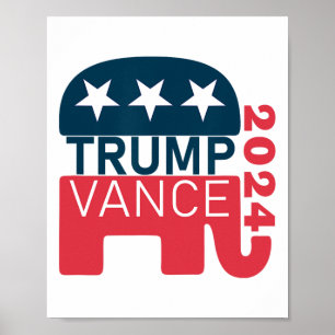 Vance 2024 Präsident wählen Usa Wahlmaga Poster