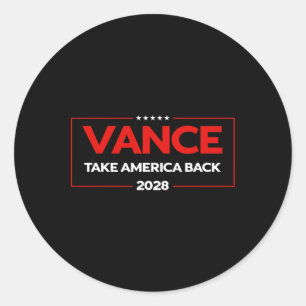 Vance 2028 Präsident US-Flagge Vintage-Wahlkampf Runder Aufkleber