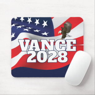 Vance 2028 Text mit Flagge und Weißkopfseeadler Mousepad