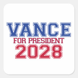 Vance for President (varsity) Quadratischer Aufkleber