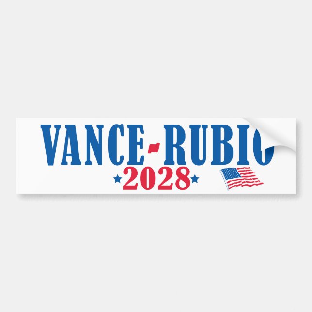Vance Rubio 2028 (flag) Autoaufkleber (Vorne)
