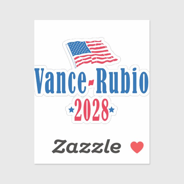 Vance Rubio 2028 (Flagge) Aufkleber (Blatt)