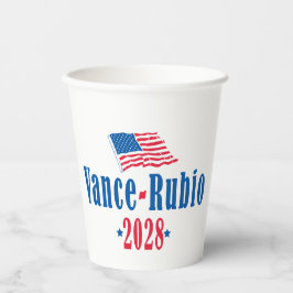 Vance Rubio 2028 (Flagge) Pappbecher